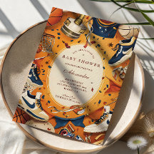 Game Day Vintage Basketball Baby Shower