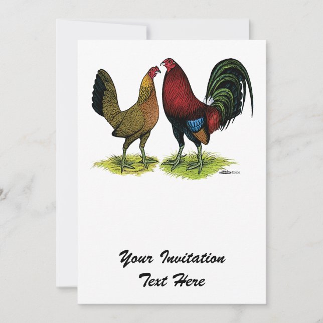 Invitation Gamefowl Pair (Devant)