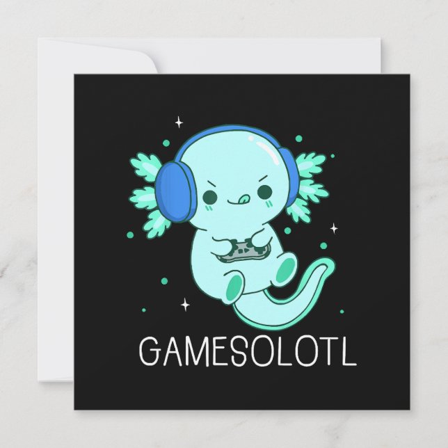 Invitation Gamesolotl Axolotl Gamer (Devant)
