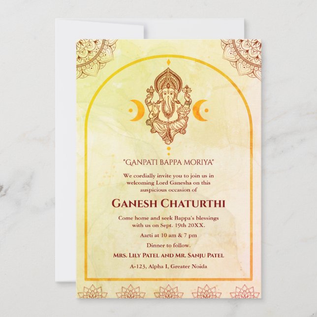 Invitation Ganesh Chaturthi Puja (Devant)