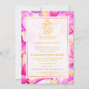 Invitation Ganesh Chaturthi Puja Floral