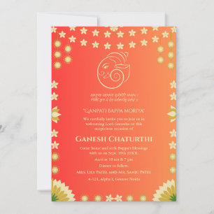 Invitation Ganesh Chaturthi Puja Floral