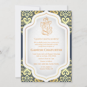 Invitation Ganesh Chaturthi Puja Golden
