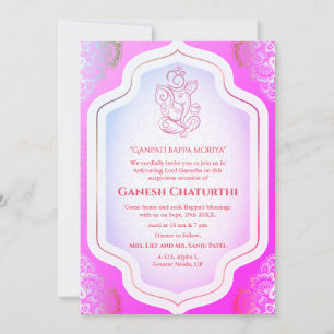 Invitation Ganesh Chaturthi Puja Golden