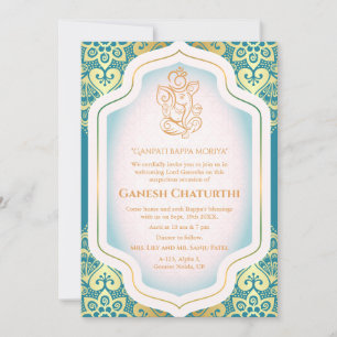 Invitation Ganesh Chaturthi Puja Golden
