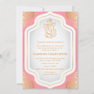 Invitation Ganesh Chaturthi Puja Golden