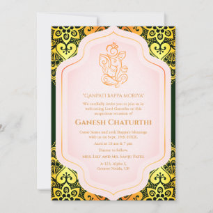 Invitation Ganesh Chaturthi Puja Golden