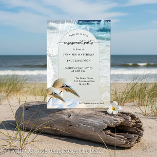 Invitation Gannet Beach QR Code Partie d'engagement