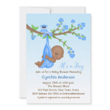 Garçon à peau foncée dans l'arbre, Baby shower