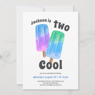 Invitation Garçon Anniversaire Coloré 2 ans