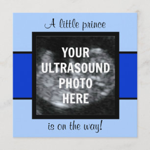 Invitation Garçon Baby Customisé Modèle photo Ultrasound