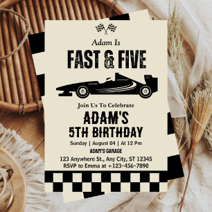 Invitation Garçon de 5 ans Fête d'anniversaire Fast & Five Vo