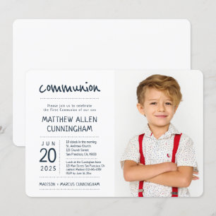 Invitation Garçon de la première communion Moderne + Simple
