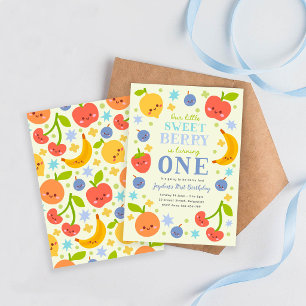 Invitation Garçon de premier anniversaire Berry, fête Berry S