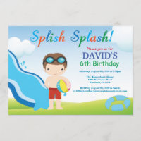 Garçon d'invitation d'anniversaire de réception au