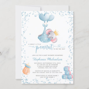 Invitation Garçon Elephant Sweet Petit Baby shower d'arachide