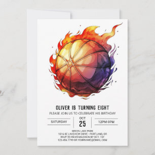 Invitation Garçon en ligne Custom Basketball Anniversaire