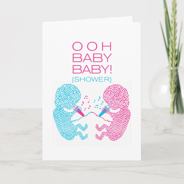 Invitation Garçon et fille d'invitation de baby shower de (Devant)