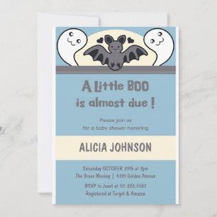 Invitation Garçon Fantôme Mignon Baby shower Halloween