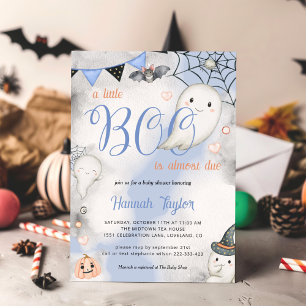 Invitation Garçon Ghost Little Boo est dû Baby shower Hallowe