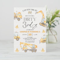 Garçon Jaune Gris Construction Sale 3e Anniversair
