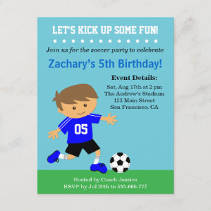 Invitation Garçon Mignon de Football, Fête d'Anniversaire sur