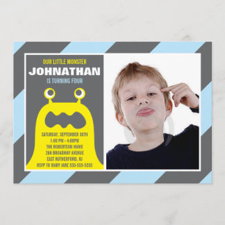 Invitation Garçon mignon d'invitation de monstre