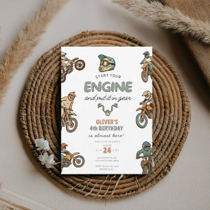 Invitation Garçon moto cross 4ème anniversaire