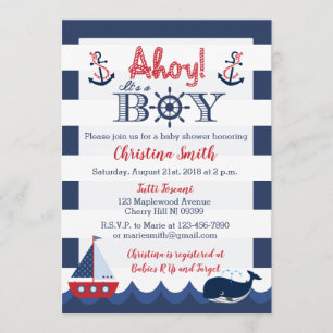 Invitation Garçon nautique d'invitations de baby shower