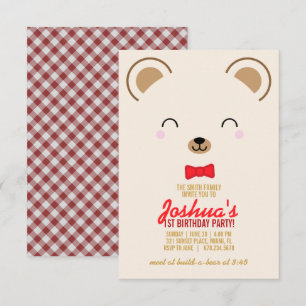 Invitation garçon N'IMPORTE QUEL ÂGE ENFANT OURS PICNIC fête