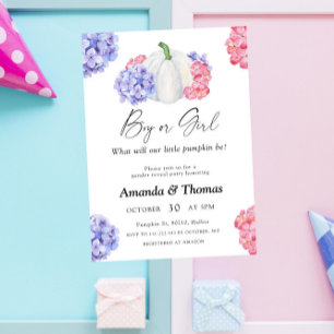 Invitation Garçon ou fille - Fête de la citrouille - révélati