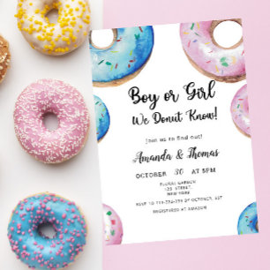 Invitation Garçon ou fille ! Nous ne savons pas de DONUT ! Ré