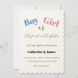 Invitation Garçon ou fille, Qu'est-ce que ce sera la révélati