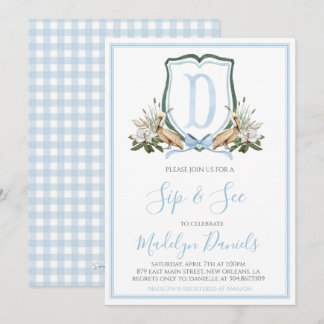 Invitation Garçon Pelican Sudiste Chic Sip & See