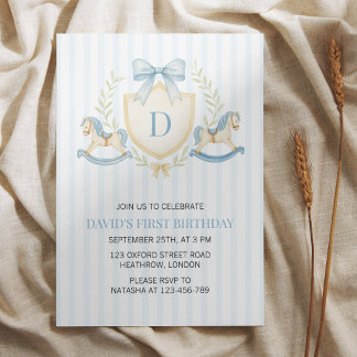 Invitation Garçon Prépa Cheval à Bascule Premier Anniversaire