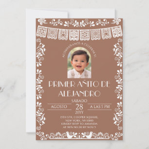 Invitation Garçon Primer Añito Terracotta avec Pho
