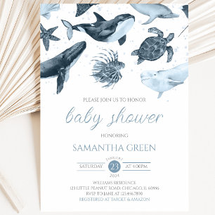 Invitation Garçon sous le Baby shower marin