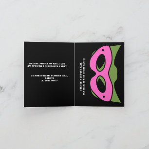 Invitation Garçon super-héros Avatar et masque de jeu Rose & 