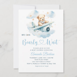 Invitation Garçon Teddy Ours Nous Pouvons Attendre Baby showe