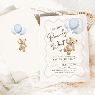 Invitation Garçon Teddy Ours Nous Pouvons Attendre Baby showe