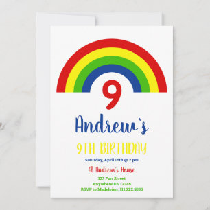 Invitation Garçons 9e anniversaire