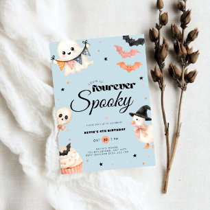 Invitation Garçons Bleu Halloween Fourever Spooky 4ème Annive