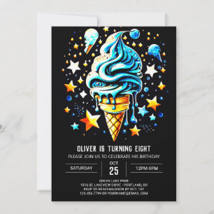 Invitation Garçons Bleu Personnalisé Garçon Crème de glace An