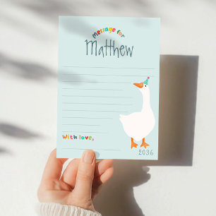 Invitation Garçons Blue Goose First Birthday Time Capsule Car