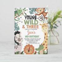 Garçons Brun Vert Jeunes Sauvages Trois 3ème Anniv