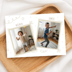 Invitation Garçons Double Anniversaire Enfants Amusant Photo 