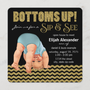 Invitation Garçons en bas Sip Up et voir