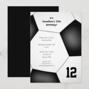 Invitation garçons filles football anniversaire sports fête