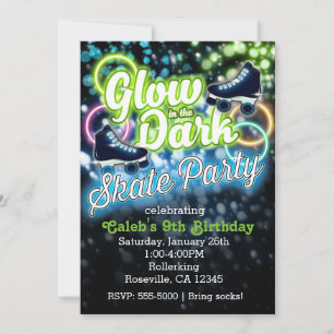 Invitation Garçons GLOW dans la partie sombre de SKATE Invita