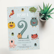 Garçons Moderne Blue Monster Enfants 2e anniversai